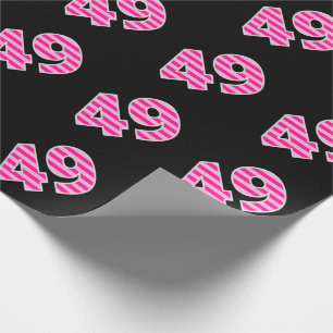 Pink Stripes 49 Event # (Birthday, Anniversary) Wrapping Paper
