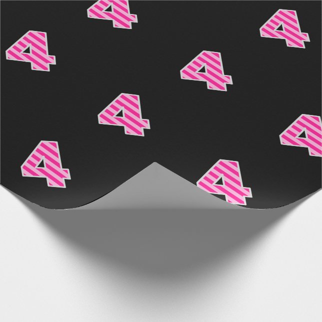 Pink Stripes 4 Event # (Birthday, Anniversary) Wrapping Paper (Corner)