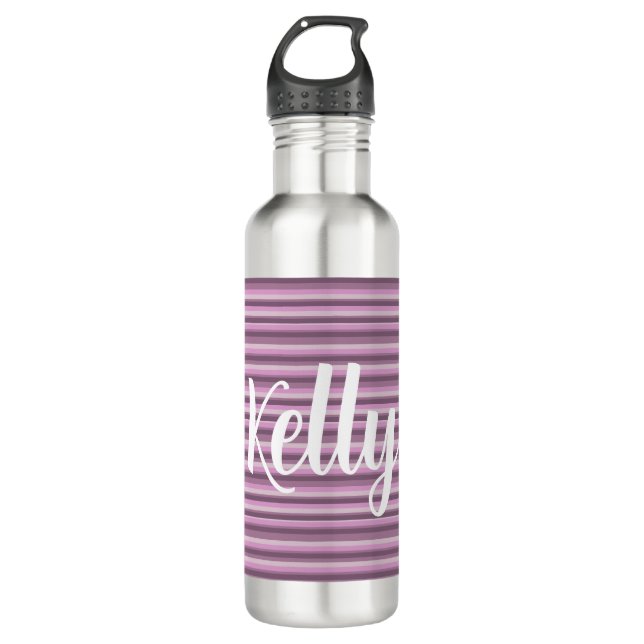 Pink stripes 710 ml water bottle (Front)