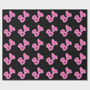 Pink Stripes 84 Event # (Birthday, Anniversary) Wrapping Paper