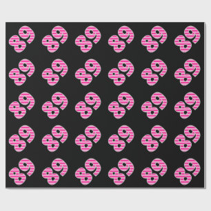 Pink Stripes 89 Event # (Birthday, Anniversary) Wrapping Paper