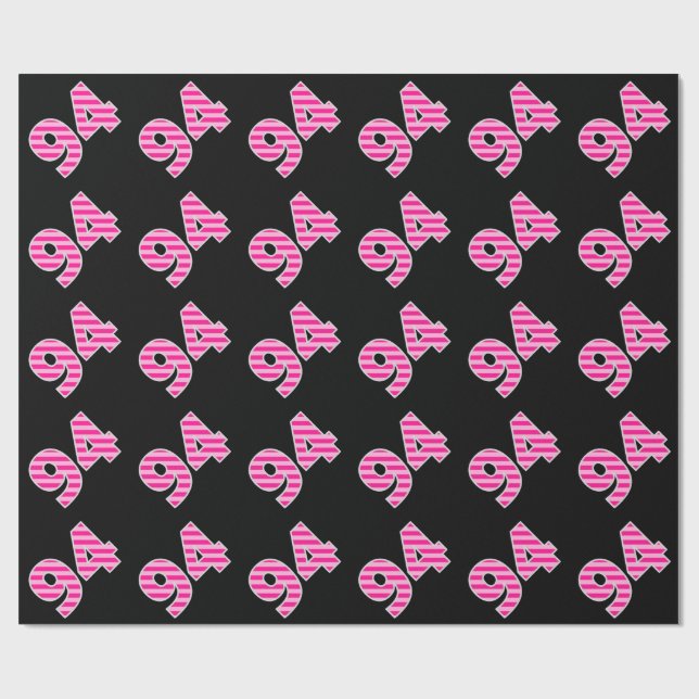 Pink Stripes 94 Event # (Birthday, Anniversary) Wrapping Paper (Flat)