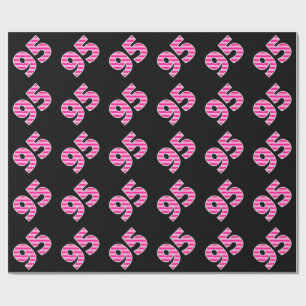 Pink Stripes 95 Event # (Birthday, Anniversary) Wrapping Paper