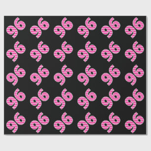 Pink Stripes 96 Event # (Birthday, Anniversary) Wrapping Paper