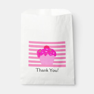 Pink Stripes and Cupcake Favour Bags