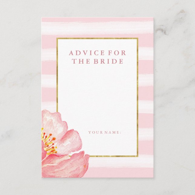 Pink Stripes and Peony Advice for the Bride (Front)