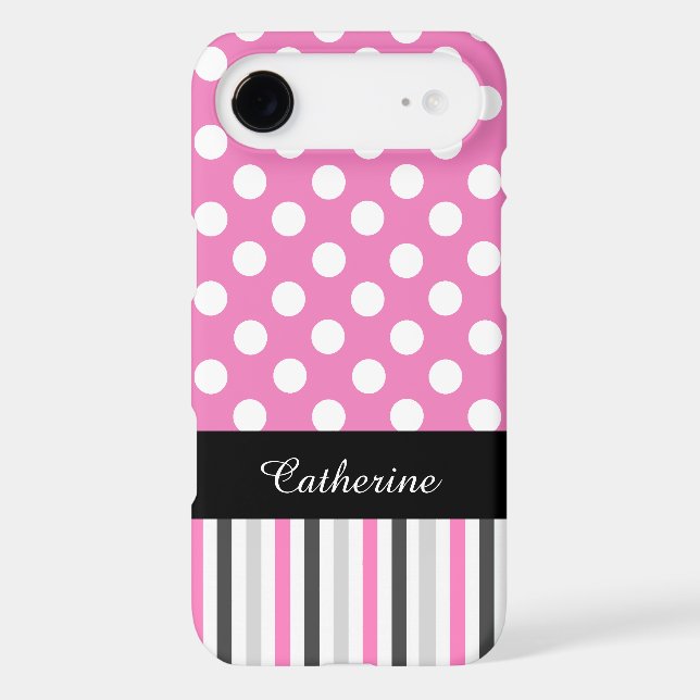 Pink Stripes and Polka Dot iPhone 6 Plus case (Back)