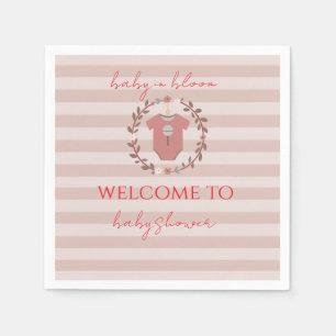 Pink Stripes Baby in Bloom Napkin