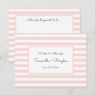Pink Stripes Baby Shower Advice, prayers Advice Card