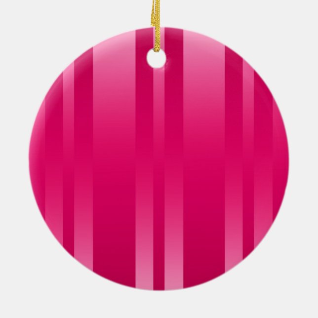 Pink Stripes Background Ceramic Tree Decoration (Back)