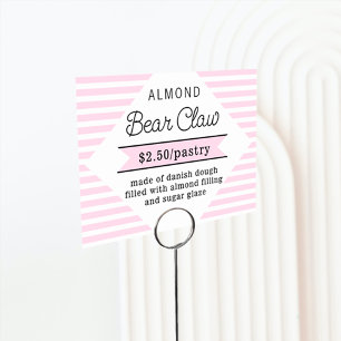 Pink Stripes Bakery Food Label Card