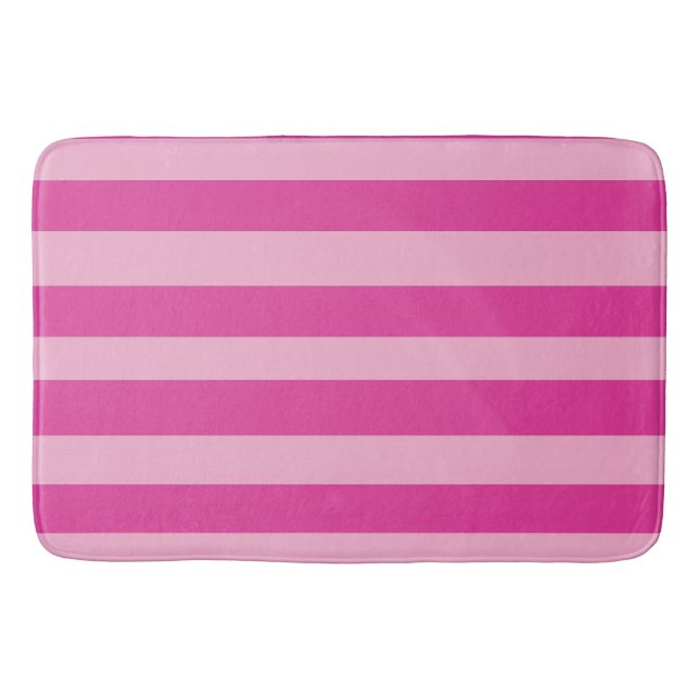 Pink Stripes  Bath Mat (Front)