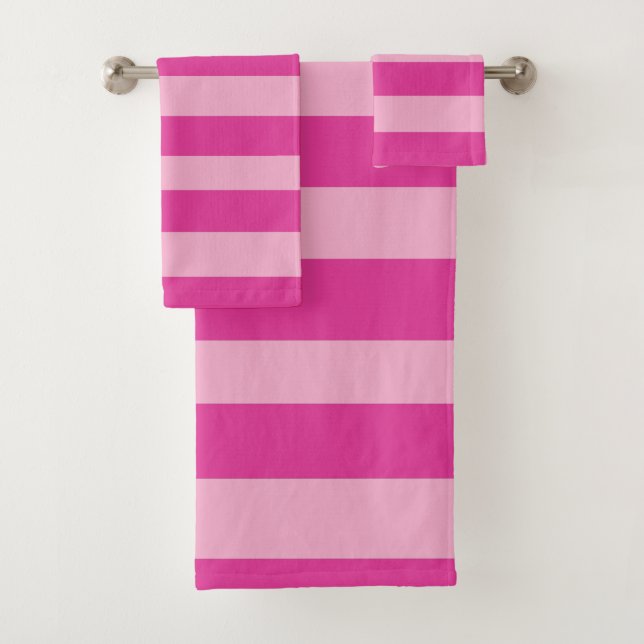 Pink Stripes  Bath Towel Set (Insitu)