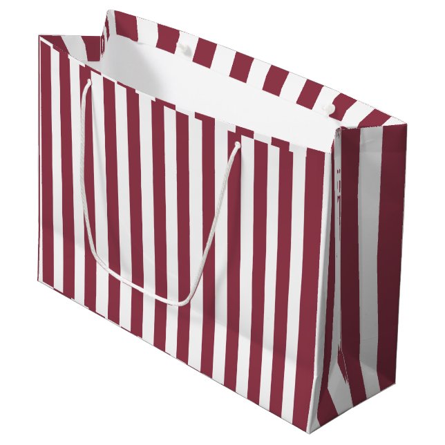 Pink Stripes Birthday Large Gift Bag (Front Angled)
