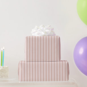 Pink Stripes Birthday Wrapping Paper