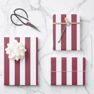 Pink Stripes Birthday Wrapping Paper Sheet