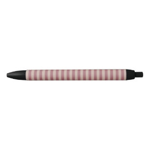 Pink Stripes Black Ink Pen