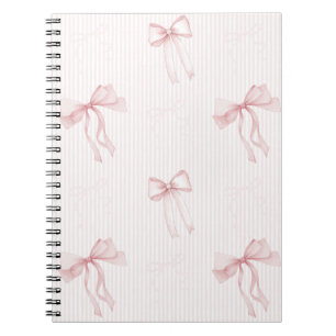 Pink Stripes Bows Notebook