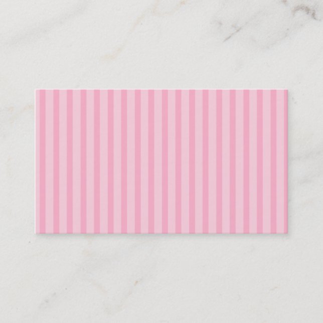 Pink Stripes Business Card (Front)