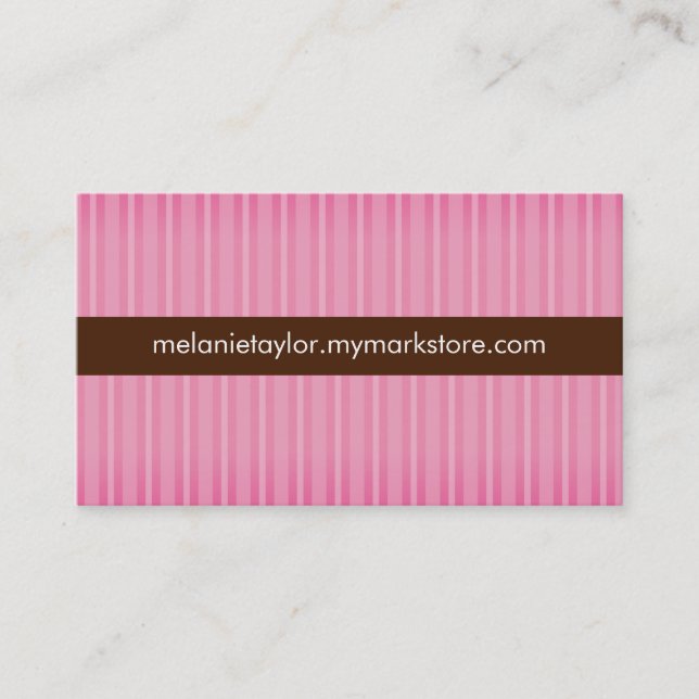 Pink Stripes Business Card (Front)
