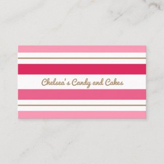 Pink Stripes Business Card