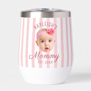 Pink Stripes Custom Face Photo Keepsake Mum Mummy