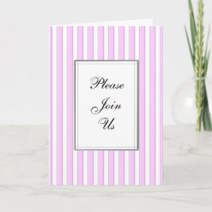 Pink Stripes Custom Folded Invitation
