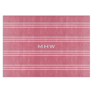 Pink Stripes custom monogram cutting boards