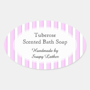 Pink Stripes Custom Soap or Recipe Sticker