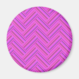 Pink stripes double weave pattern magnet