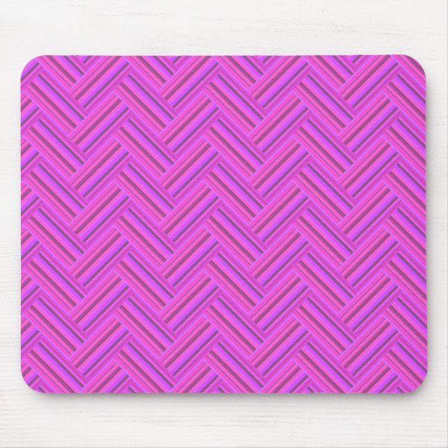 Pink stripes double weave pattern mouse mat (Front)