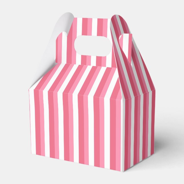 Pink Stripes Favour Box (Front Side)