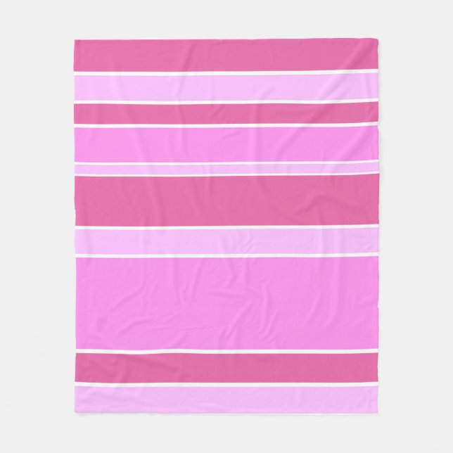 Pink stripes fleece blanket (Front)