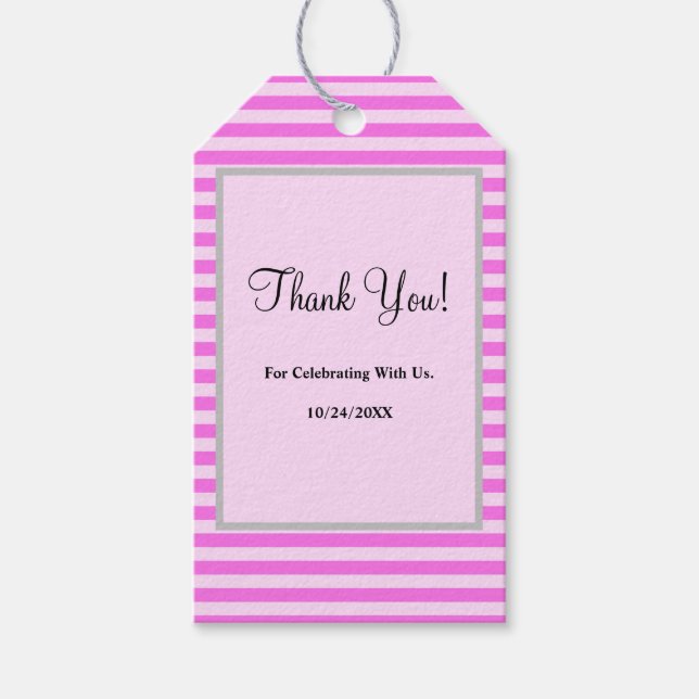 Pink Stripes Gift Tags (Front)