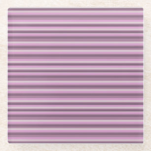 Pink stripes glass coaster
