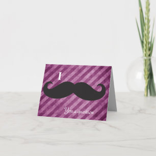 Pink Stripes, I moustache you a question Note Card