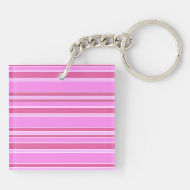 Pink stripes key ring (Back)