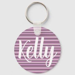 Pink stripes key ring
