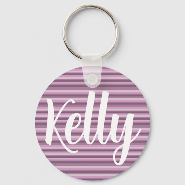 Pink stripes key ring (Front)