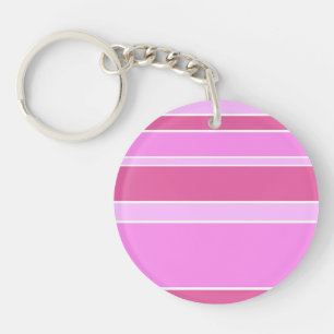 Pink stripes key ring
