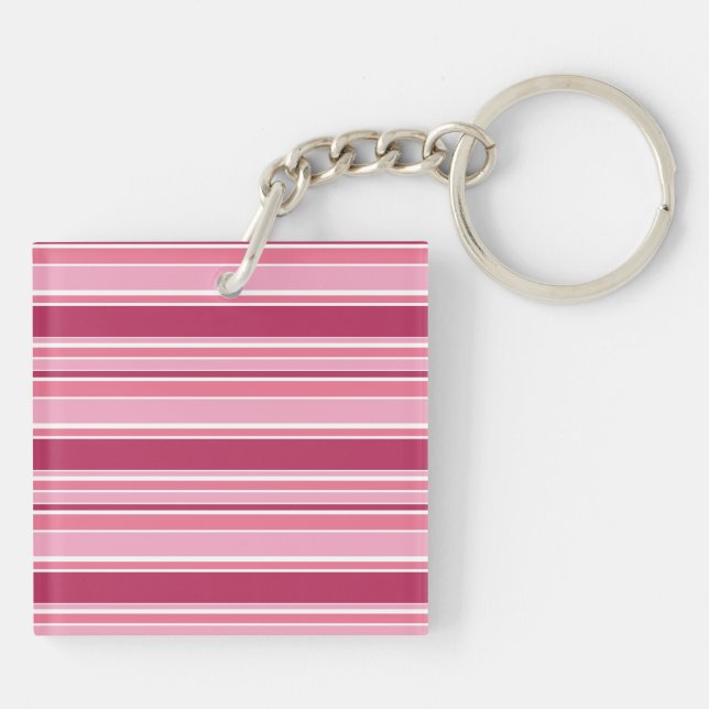 Pink stripes key ring (Back)