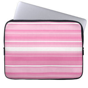 Pink stripes laptop sleeve