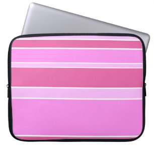 Pink stripes laptop sleeve