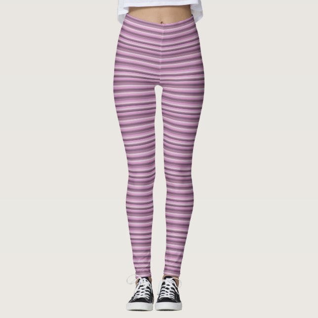 Pink stripes leggings (Front)