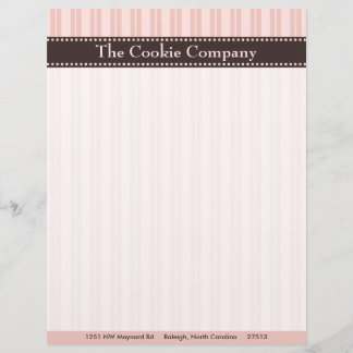 Pink Stripes Letterhead Template