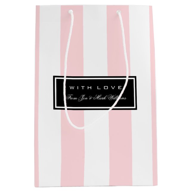 Pink Stripes Medium Gift Bag (Front)