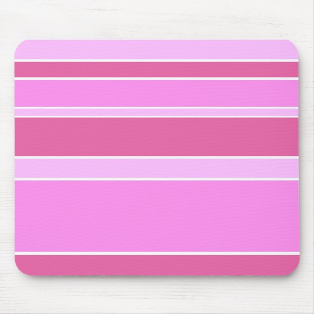 Pink stripes mouse mat (Front)