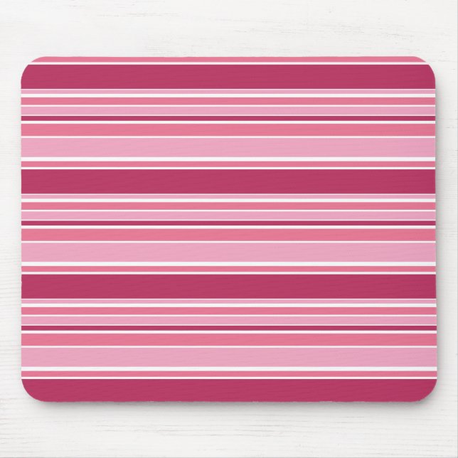 Pink stripes mouse mat (Front)