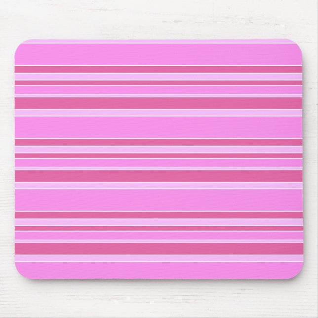 Pink stripes mouse mat (Front)