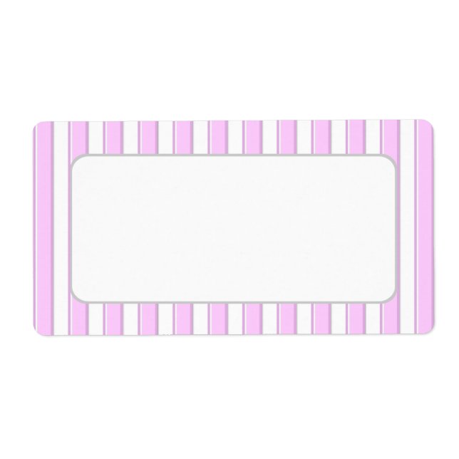 Pink Stripes on White Blank Shipping Labels (Front)